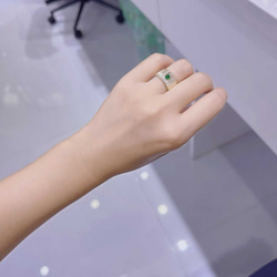 天然エメラルド付きリングk18　1502 6枚目の画像