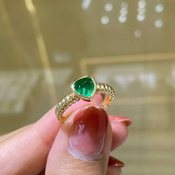 天然エメラルドリングk18　1702 4枚目の画像