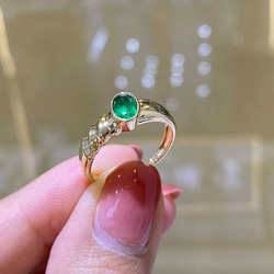 天然エメラルドリングk18　1702 6枚目の画像