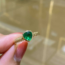 天然エメラルドリングk18　1702 1枚目の画像