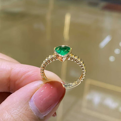 天然エメラルドリングk18　1702 5枚目の画像