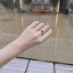 天然エメラルドリングk18　1702 7枚目の画像