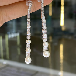 【高級】あこや真珠ピアス　s925　1802 1枚目の画像