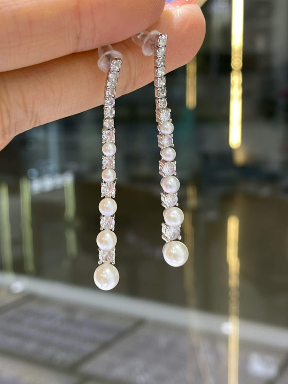 【高級】あこや真珠ピアス　s925　1802 1枚目の画像