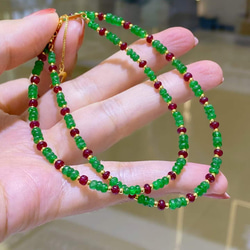 ツボライト&ルビーネックレスs925　2002 3枚目の画像