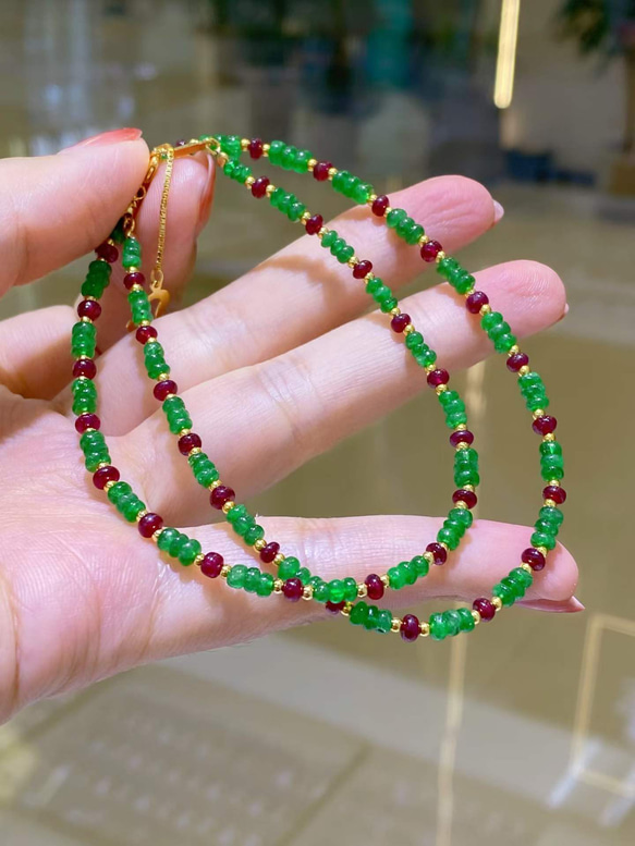 ツボライト&ルビーネックレスs925　2002 3枚目の画像