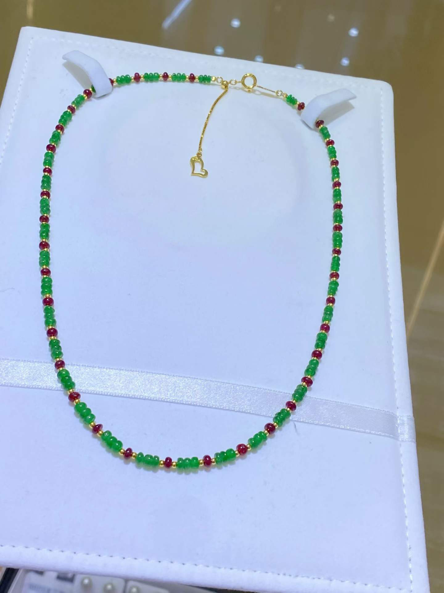 ツボライト&ルビーネックレスs925　2002