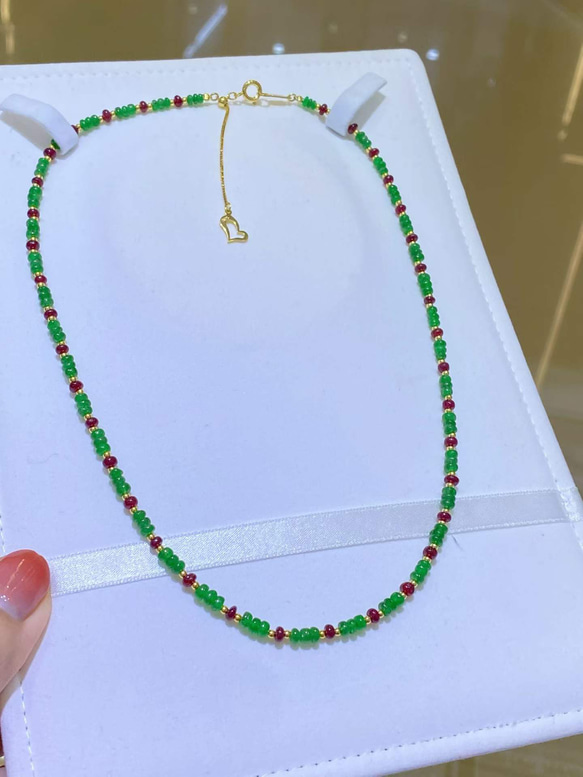 ツボライト&ルビーネックレスs925　2002 2枚目の画像