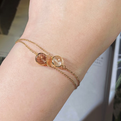 『秋冬ブレスレット』 ブラウン系トパーズのブレスレット　一粒　透明　華奢　繊細　14kgf 1本　ネコポス送料無料 11枚目の画像