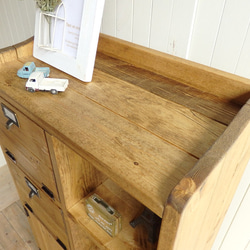 ※送料がかなり安くなりました！★オーダー可！●2バッタン扉、２扉５段キャビネット「ナチュラルブラウン」●受注製作 2枚目の画像