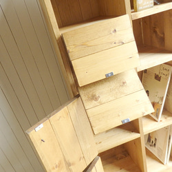 ※送料がかなり安くなりました！★オーダー可！●2バッタン扉、２扉５段キャビネット「ナチュラルブラウン」●受注製作 5枚目の画像