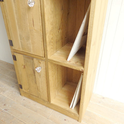 ※送料がかなり安くなりました！★オーダー可！●2バッタン扉、２扉５段キャビネット「ナチュラルブラウン」●受注製作 3枚目の画像