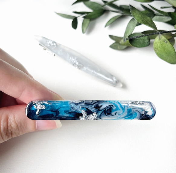 アートなレジンヘアクリップセット 2枚目の画像