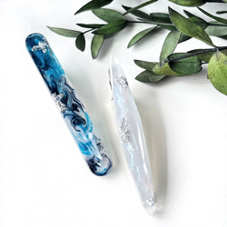 アートなレジンヘアクリップセット 1枚目の画像