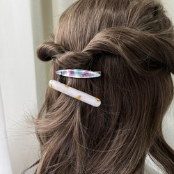 アートなレジンヘアクリップセット 4枚目の画像