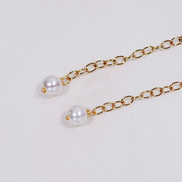 『石選べる』 ピンクトルマリンシリカのブレスレット　淡水パール　繊細　華奢　ゴールド　14kgf １本　ネコポス送料無料 7枚目の画像