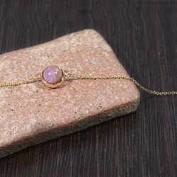 『石選べる』 ピンクトルマリンシリカのブレスレット　淡水パール　繊細　華奢　ゴールド　14kgf １本　ネコポス送料無料 6枚目の画像