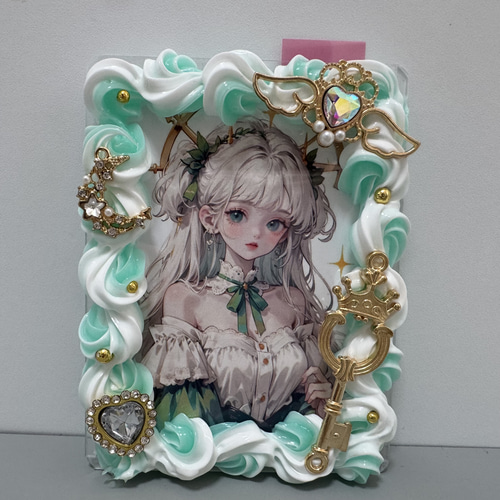 トレカケース ホイップデコ チョコミント ミントグリーン リボン