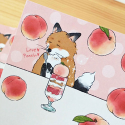 きつねのスマリくん　ご当地メモ紙　福島もも 2枚目の画像