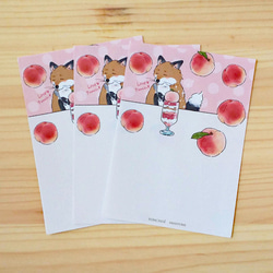 きつねのスマリくん　ご当地メモ紙　福島もも 1枚目の画像