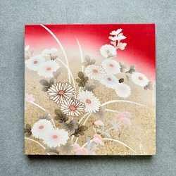 着物のファブリックパネル　秋の野に金色の菊花　30×30cm インテリア　着物　ギフト　七五三　正月　秋　花 3枚目の画像