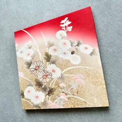 着物のファブリックパネル　秋の野に金色の菊花　30×30cm インテリア　着物　ギフト　七五三　正月　秋　花 4枚目の画像