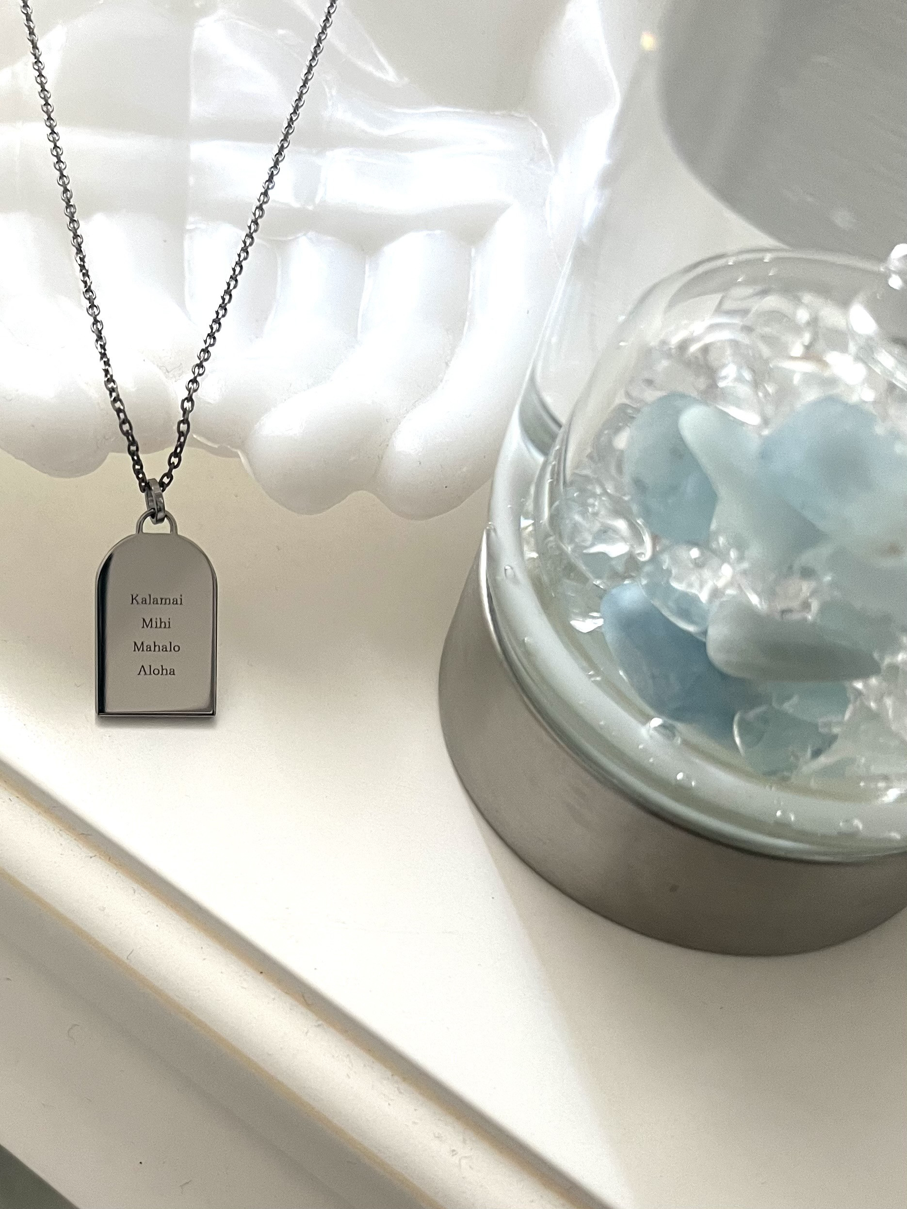 【受注生産　約7週間でお届け】ホオポノポノ 純チタンペンダント　ベル型　ホ・オポノポノ