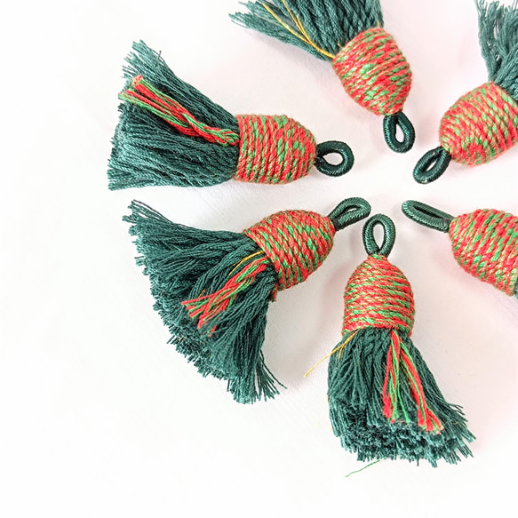 【2個】マルチカラー　タッセルチャーム フリンジ　タッセル　カン付き　アクセサリパーツ 手芸用品　ハンドメイド　DIY 13枚目の画像