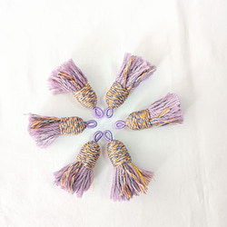 【2個】マルチカラー　タッセルチャーム フリンジ　タッセル　カン付き　アクセサリパーツ 手芸用品　ハンドメイド　DIY 7枚目の画像