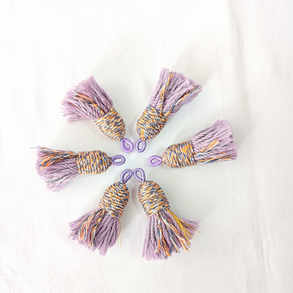 【2個】マルチカラー　タッセルチャーム フリンジ　タッセル　カン付き　アクセサリパーツ 手芸用品　ハンドメイド　DIY 7枚目の画像