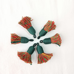 【2個】マルチカラー　タッセルチャーム フリンジ　タッセル　カン付き　アクセサリパーツ 手芸用品　ハンドメイド　DIY 14枚目の画像