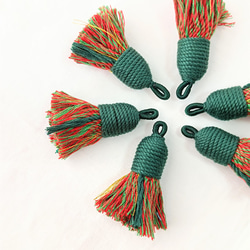 【2個】マルチカラー　タッセルチャーム フリンジ　タッセル　カン付き　アクセサリパーツ 手芸用品　ハンドメイド　DIY 15枚目の画像