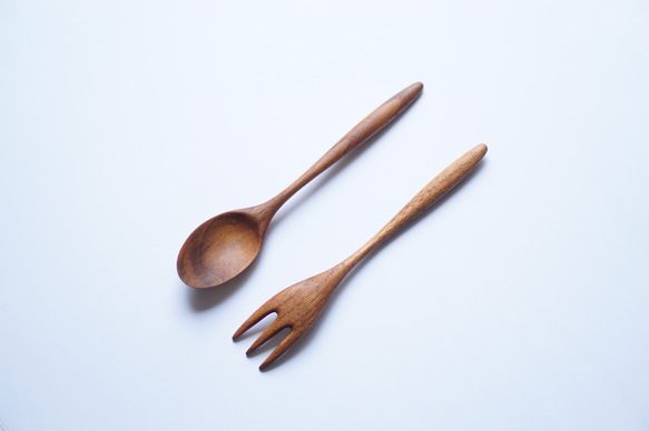 小木匙叉套裝（胡桃木） 第2張的照片