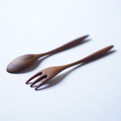 小木匙叉套裝（胡桃木） 第4張的照片