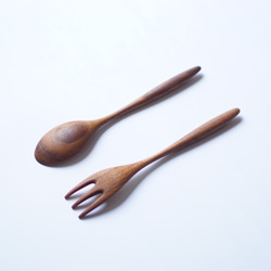 小木匙叉套裝（胡桃木） 第5張的照片