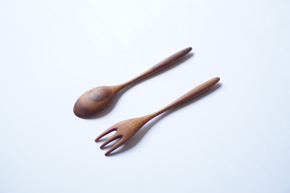 小木匙叉套裝（胡桃木） 第5張的照片