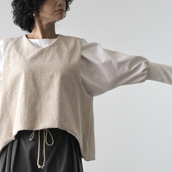 亞麻混紡燈芯絨寬鬆背心 第2張的照片