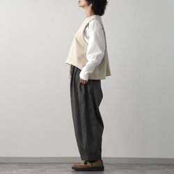 亞麻混紡燈芯絨寬鬆背心 第13張的照片