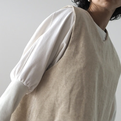 亞麻混紡燈芯絨寬鬆背心 第8張的照片