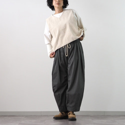 亞麻混紡燈芯絨寬鬆背心 第4張的照片