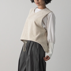 亞麻混紡燈芯絨寬鬆背心 第12張的照片