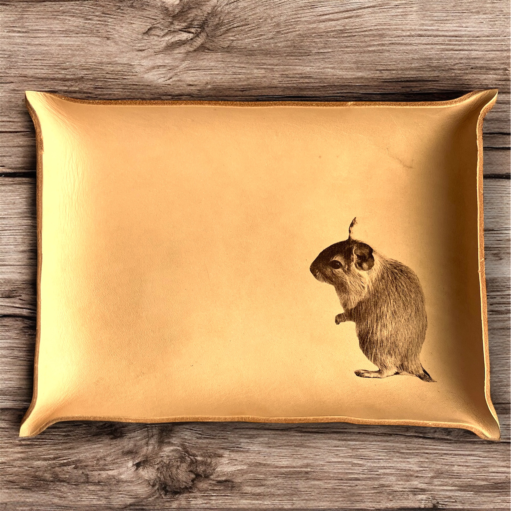 【Creema限定】ペット刻印レザートレイ｜スマホで簡単｜うちの子レザートレー|メモリアルギフトにも♪