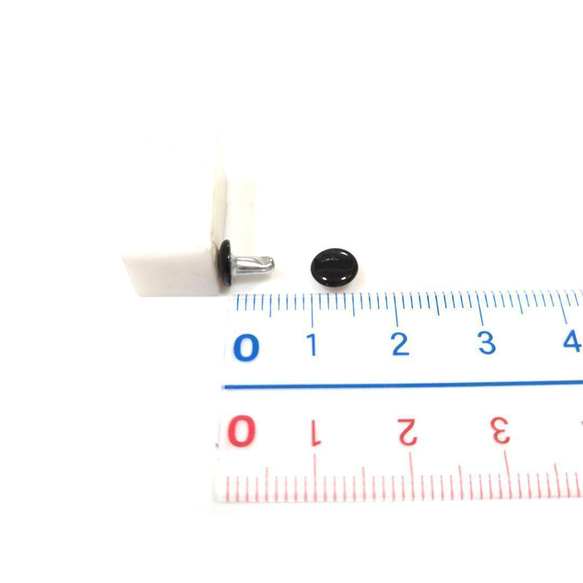 両面 カラー カシメ 6ｍｍ 艶ブラック 30組 パーツ 4枚目の画像