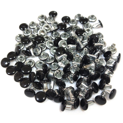 両面 カラー カシメ 6ｍｍ 艶ブラック 30組 パーツ 3枚目の画像