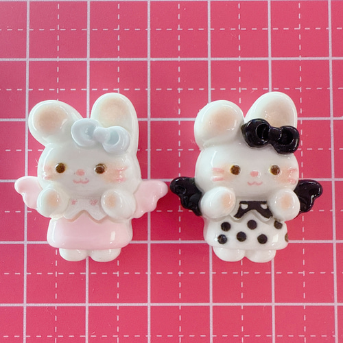 C139）2個 天使のうさちゃん エンジェル うさぎ かわいい うささん