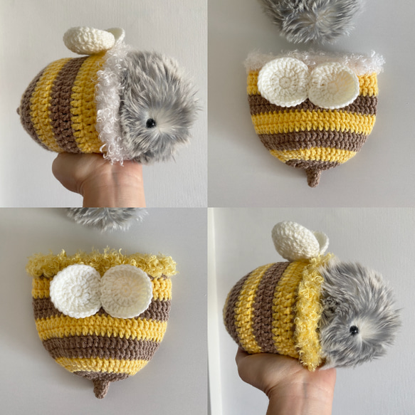 モフリンサイズ・ハチさんのお洋服（ふわふわ冬毛ver） ペット服