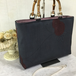 花ぷらら・大島紬・トートバッグ・ハンドメイド・ 豆絣 トートバッグ