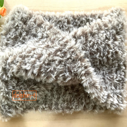 ファーのスヌード　手編み　#1 2枚目の画像