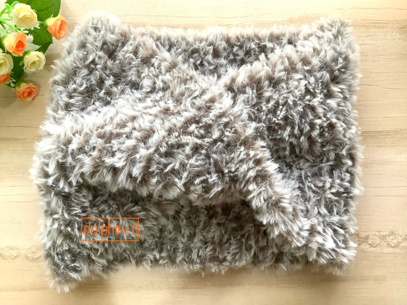 ファーのスヌード　手編み　#1 2枚目の画像