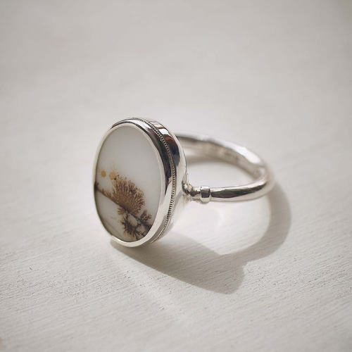 デンドリティックアゲート シルバーリングピクチャーストーン デンド